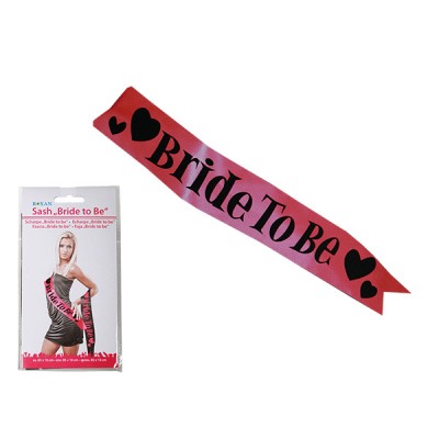 Стрічка для дівчини "Bride to be"/рожевий/чорний Стрічка для дівчини "Bride to be"/рожевий/чорний