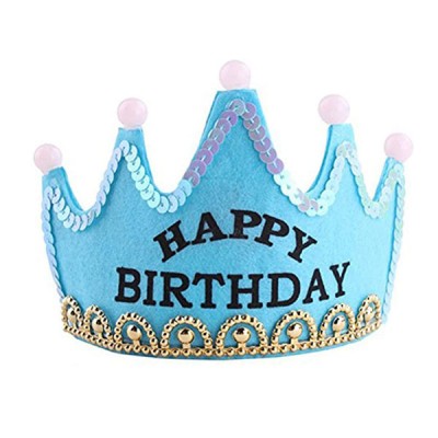 Корона з підсвічуванням "Happy Birthday", блакитна Корона з підсвічуванням "Happy Birthday", блакитна