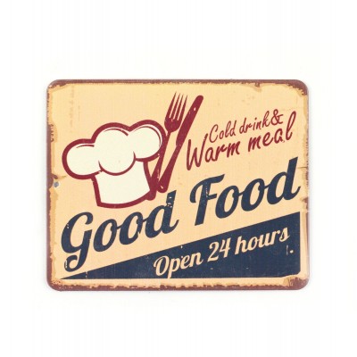 Магнит винтаж "Good Food", металл, 10 х 8 см