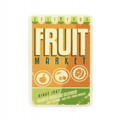 Магніт вінтаж "Fruit Market", метал, 10 х 8 см 