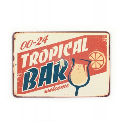Магнит винтаж "Tropical Bar", металл, 8 х 10 см