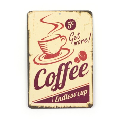 Магнит винтаж "Coffe", металл, 10 х 8 см