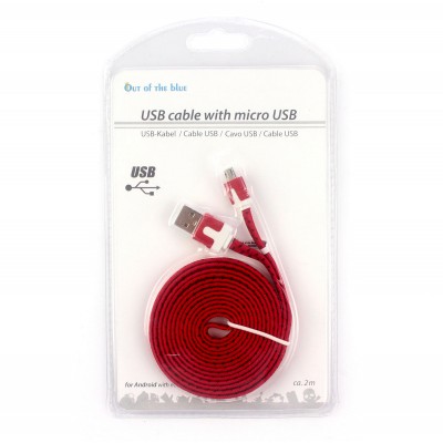  Кабель для Android пристроїв з micro USB, червоний 