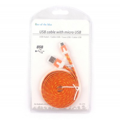  Кабель для Android пристроїв з micro USB, помаранчевий 