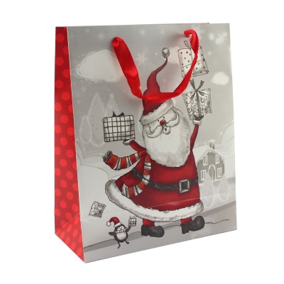 Пакет паперовий "Santa Claus з подарунками" 26 x 32 см Пакет паперовий "Santa Claus з подарунками" 26 x 32 см