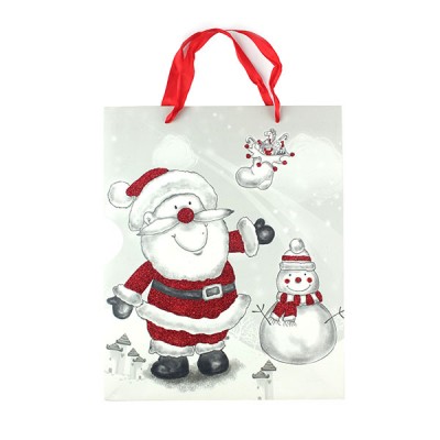  Пакет паперовий "Santa Claus та сніговик" 26 x 32 см 