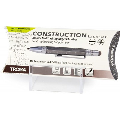Кулькова міні ручка TROIKA LILIPUT CONSTRUCTION, титан Кулькова міні ручка TROIKA LILIPUT CONSTRUCTION, титан