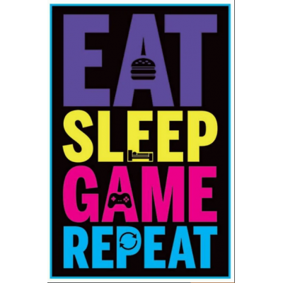 Постер EAT, SLEEP, GAME, REPEAT (GAMING) MAXI 61cм x 91.5cм