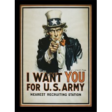 Постер в раме I Want You (Uncle Sam) 30 х 40 см Постер в раме I Want You (Uncle Sam) 30 х 40 см