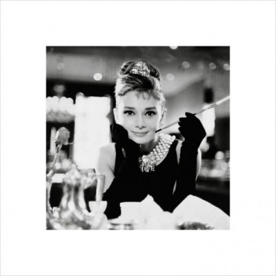 Постер "Hepburn B&W" 3D с рамой  40 x 40 cм