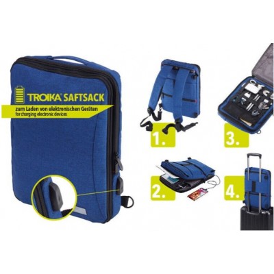 Рюкзак для ноутбука 13'' TROIKA з USB, синій Рюкзак для ноутбука 13'' TROIKA з USB, синій