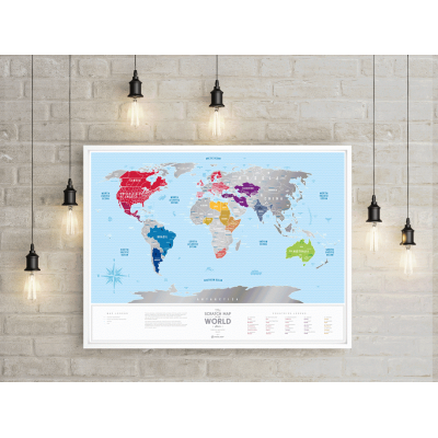 Карта подорожей "Travel Map Silver World" в рамці Карта подорожей "Travel Map Silver World" в рамці