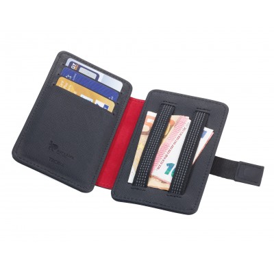 Чохол для кредитної картки із захистом від шахрайства (для RFID чіпів) 2-STRAP, чорний Чохол для кредитної картки із захистом від шахрайства (для RFID чіпів) 2-STRAP, чорний