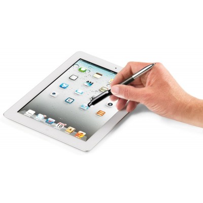  Роллерна ручка Troika зі стілусом для iPad та iPhone Fine carbone, чорна 