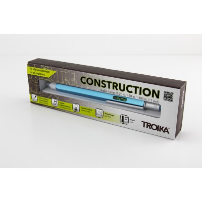  Кулькова багатозадачна ручка Troika Construction зі стілусом; лінійкою; викруткою та рівнем; бірюза 