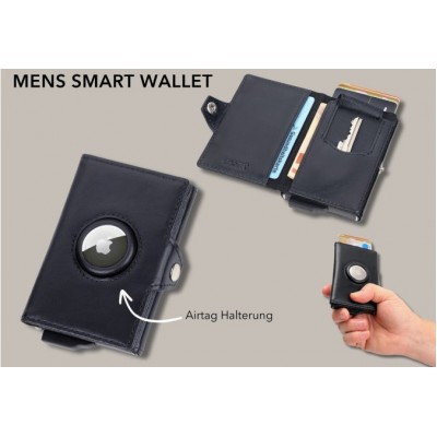 Картхолдер TROIKA MENS SMART WALLET з тримачем для airtag, чорний Картхолдер TROIKA MENS SMART WALLET з тримачем для airtag, чорний