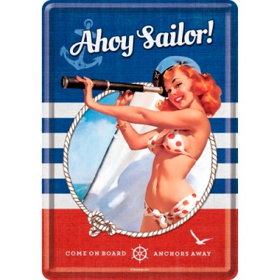 Открытка "Pin Up - Ahoy Sailor" Nostalgic Art (10272)