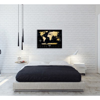 Скретч карта мира Travel Map Black World в раме 40 х 60 см Скретч карта мира Travel Map Black World в раме 40 х 60 см