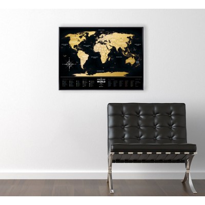 Скретч карта мира Travel Map Black World в раме 40 х 60 см Скретч карта мира Travel Map Black World в раме 40 х 60 см