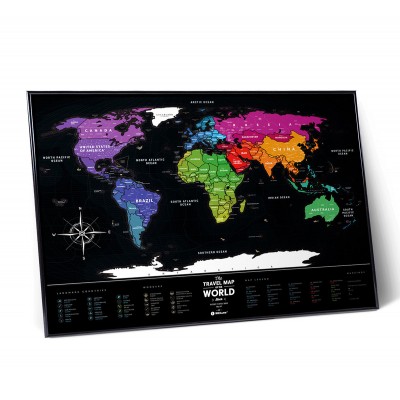 Скретч карта мира Travel Map Black World в раме 40 х 60 см Скретч карта мира Travel Map Black World в раме 40 х 60 см