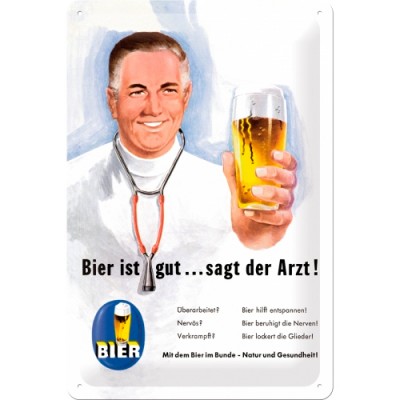  Табличка "Bier ist gut... sagt der Arzt" Nostalgic Art (22155) 