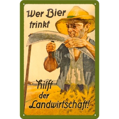 Табличка "Wer Bier trinkt hilft der..." Nostalgic Art (22198) Табличка "Wer Bier trinkt hilft der..." Nostalgic Art (22198)