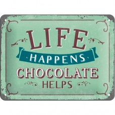 Табличка "Life Happens - Chocolate helps" Nostalgic Art (26191) Табличка "Life Happens - Chocolate helps" Nostalgic Art (26191)