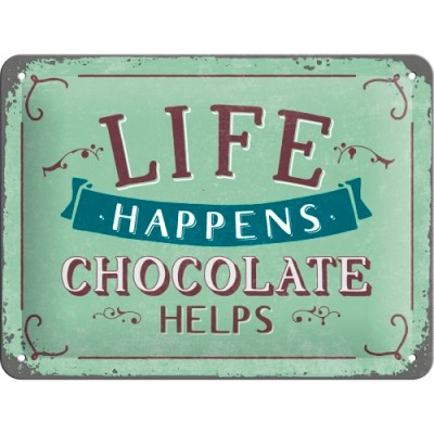 Табличка "Life Happens - Chocolate helps" Nostalgic Art (26191)