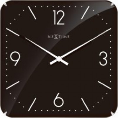 Часы настенные "Basic Square Dome", черные 35х35 см