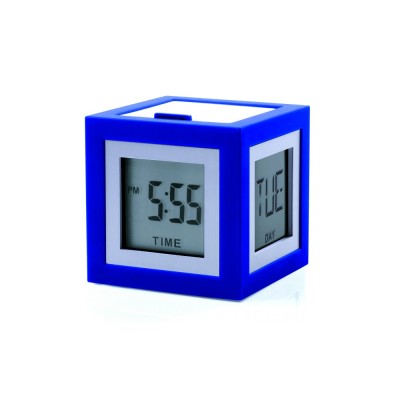 Будильник-термометр Lexon Cubissimo, синій Будильник-термометр Lexon Cubissimo, синій