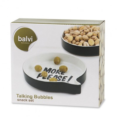  Набір із двох керамічних страв для снеків та закусок Balvi Talking Bubbles 