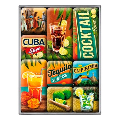 Набор из 9 магнитов "Cocktail Time" Nostalgic Art (83073)