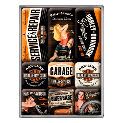Набор из 9 магнитов "Harley-Davidson Garage Babes" Nostalgic Art (83074) Набор из 9 магнитов "Harley-Davidson Garage Babes" Nostalgic Art (83074)