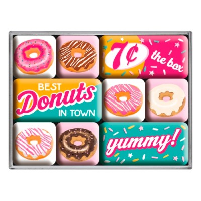 Набор из 9 магнитов ""Donuts" Nostalgic Art (83092) Набор из 9 магнитов ""Donuts" Nostalgic Art (83092)
