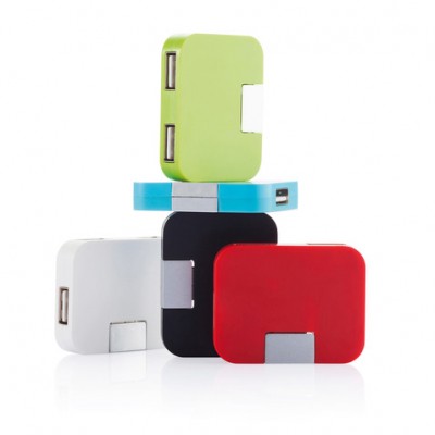 Компактный USB-хаб, красный Компактный USB-хаб, красный