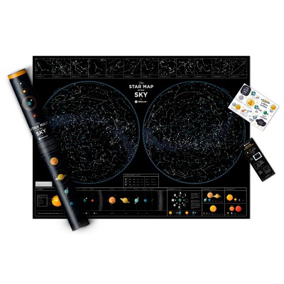 Карта звездного неба Star map of the sky в тубусе 40 х 60 см Карта звездного неба Star map of the sky в тубусе 40 х 60 см