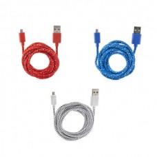 Кабель мікро-USB асортимент 3 кольори Кабель мікро-USB асортимент 3 кольори