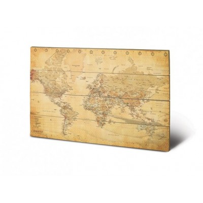 Постер деревянный "World Map" 40 х 59 см Постер деревянный "World Map" 40 х 59 см