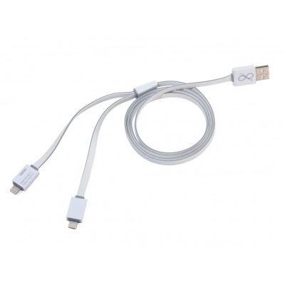 Зарядний кабель Troika Apple lighting для двох пристроїв, білий Зарядний кабель Troika Apple lighting для двох пристроїв, білий