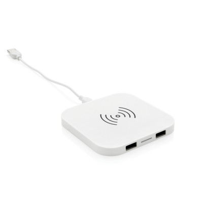 Зарядка беспроводная с 2 USB портами белая 5W Зарядка беспроводная с 2 USB портами белая 5W