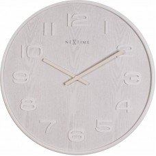  Годинники настінні "Wood Wood Medium", білі Ø36 см 