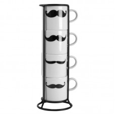 Набор чашек для кофе "Mustache" с подставкой Набор чашек для кофе "Mustache" с подставкой