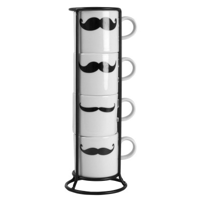 Набор чашек для кофе "Mustache" с подставкой Набор чашек для кофе "Mustache" с подставкой
