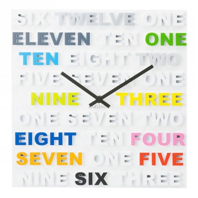 Часы настенные "One Two Three" цветные 35х35 см Часы настенные "One Two Three" цветные 35х35 см