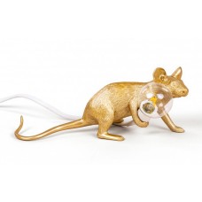 Светильник Seletti "Мышь" Liyng down золотая
