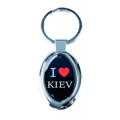 Брелок "I Love Kiev", чорний овальний Брелок "I Love Kiev", чорний овальний