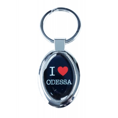 Брелок "I Love Odessa" чорний овальний Брелок "I Love Odessa" чорний овальний