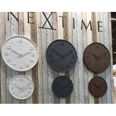  Годинники настінні "Wood Wood Medium", білі Ø36 см 