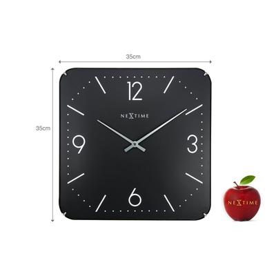 Часы настенные "Basic Square Dome", черные 35х35 см