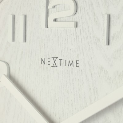  Годинники настінні "Wood Wood Medium", білі Ø36 см 